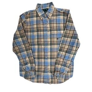 Lauren by Ralph Lauren Plaid Flannel Shirt Long Sleeve Button Up Cotton size  M